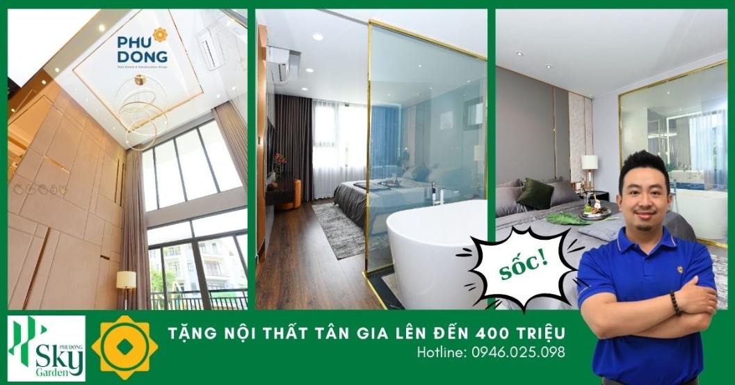 Căn hộ 3 phòng ngủ Phú Đông Sky Garden 135m² giá chỉ từ 4.94 tỷ - Sổ đỏ trao tay, nội thất tặng 400 triệu!