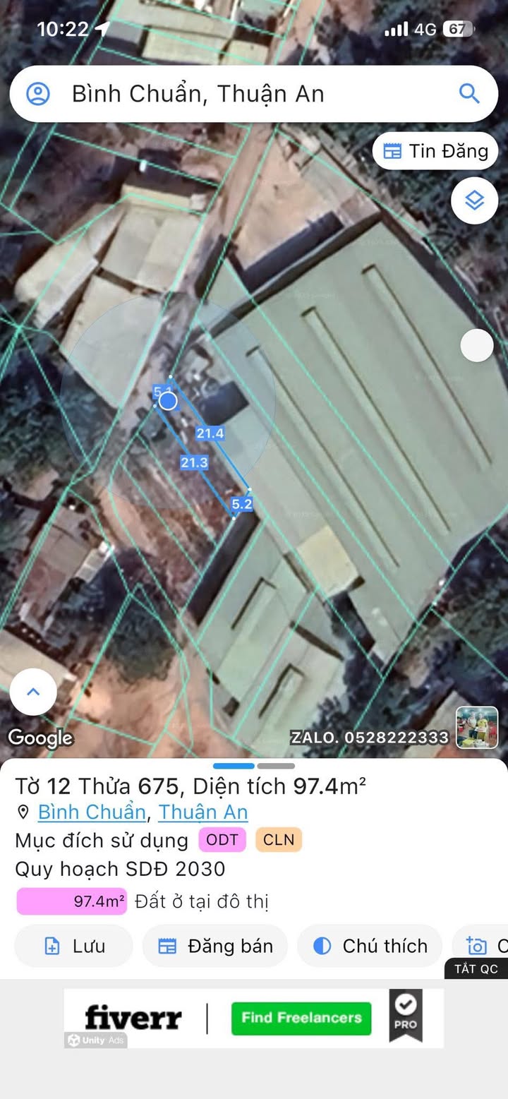 Đất thổ cư 105m² Bình Chuẩn - Cách Mỹ Phước Tân Vạn chỉ 150m, giá 1.9 tỷ!