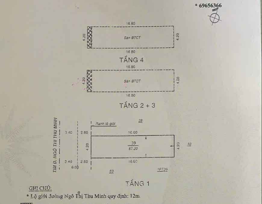 Nhà mặt tiền Ngô Thị Thu Minh quận Tân Bình 64m² - Sổ đỏ chính chủ, pháp lý rõ ràng!