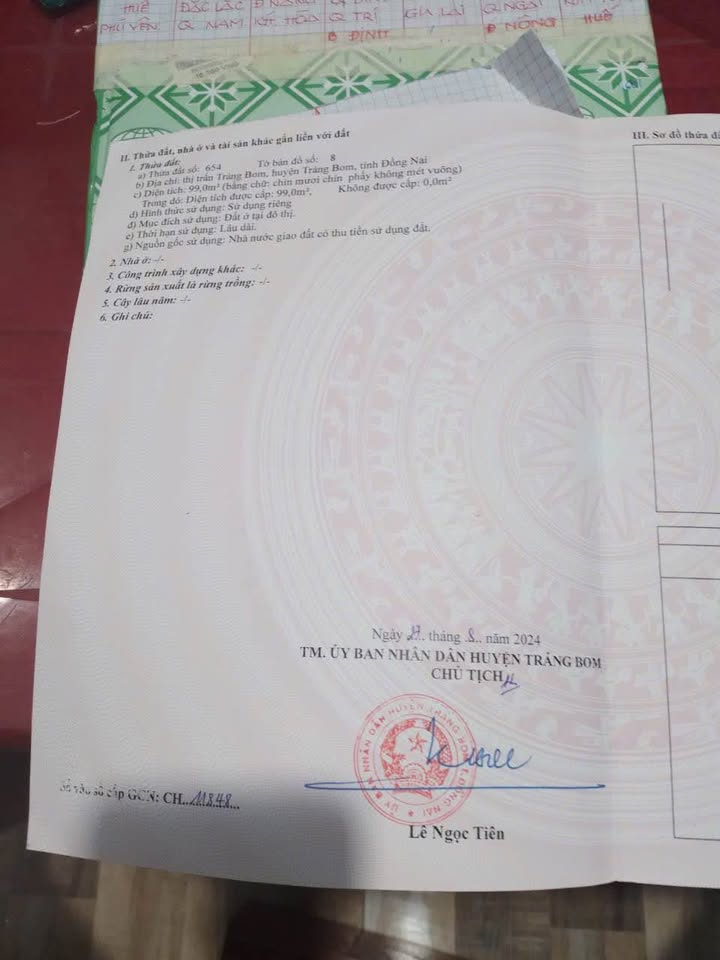 Đất nền tái định cư Trảng Bom 99m² giá 1.8 tỷ - Sổ đỏ chính chủ!