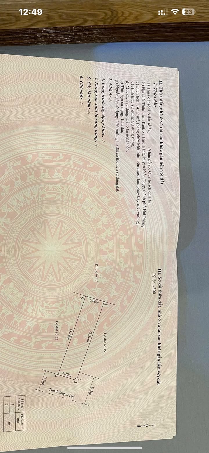 Đất nền Kiến Thụy Hải Phòng 145m² giá 1.457 tỷ - Gần chợ, trường học, bệnh viện