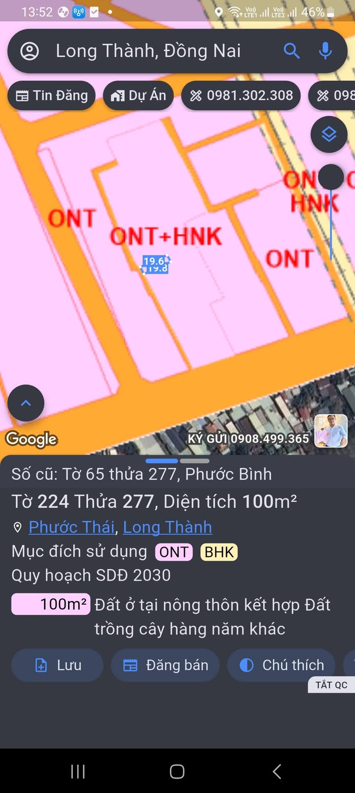 Đất thổ cư Phước Thái, Long Thành 100m² - Sổ đỏ chính chủ, giá thương lượng hấp dẫn!