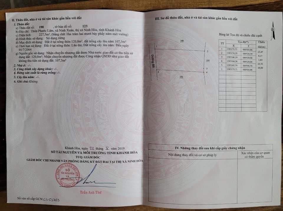 Đất thổ cư Ninh Xuân 230m² giá chỉ 8xx triệu - Đầu tư sinh lời ngay!