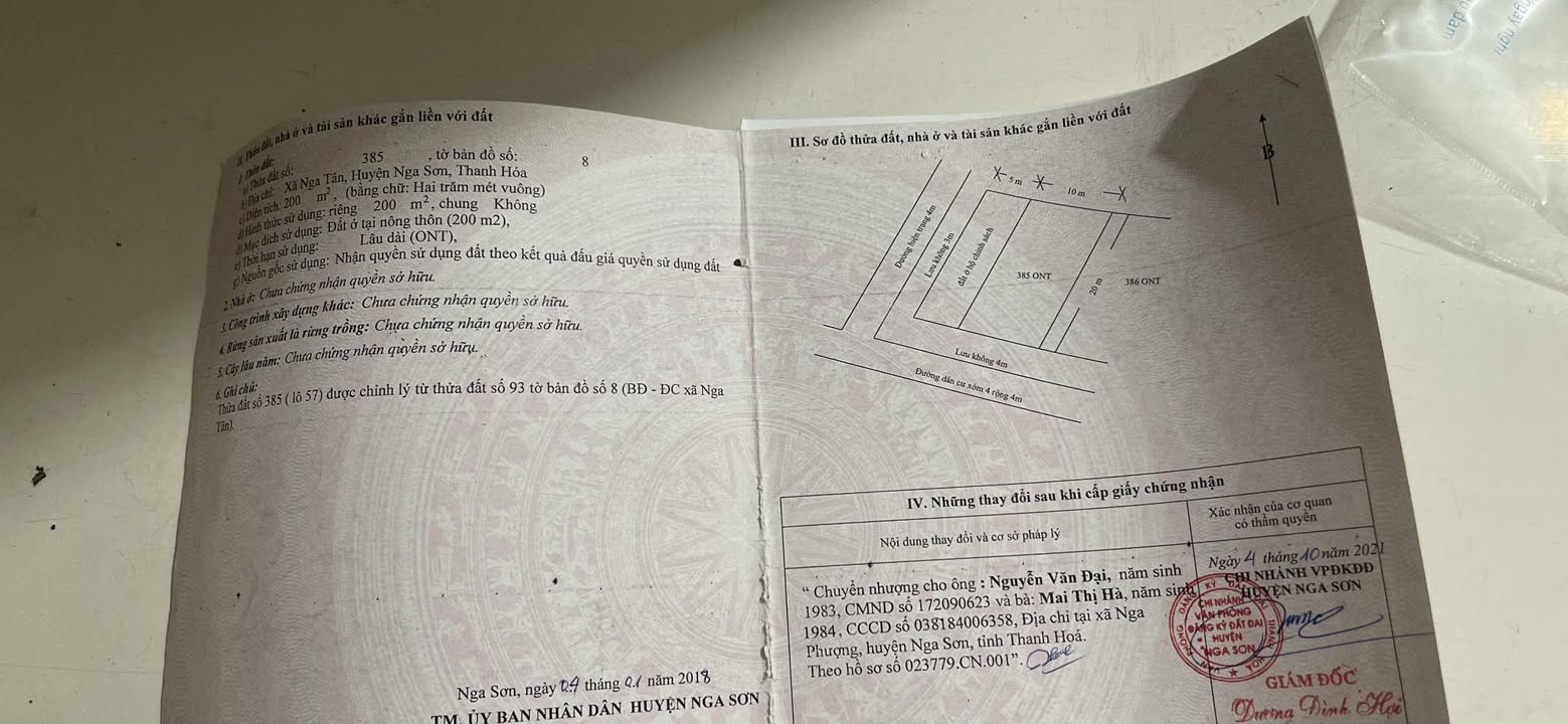 Đất nền 200m² xã Nga Tân, giá 870 triệu - Cơ hội đầu tư tốt!