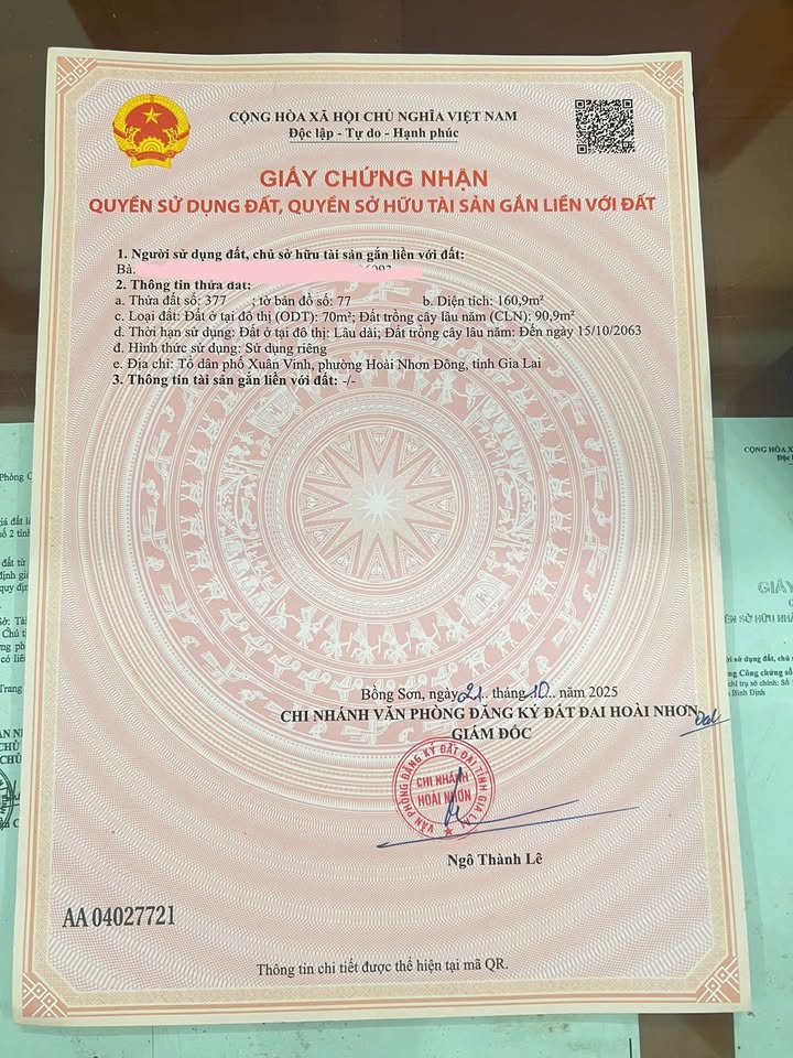 Đất nền Hoài Nhơn 150m² giá 300 triệu - Đường bê tông ô tô vào tận nơi!