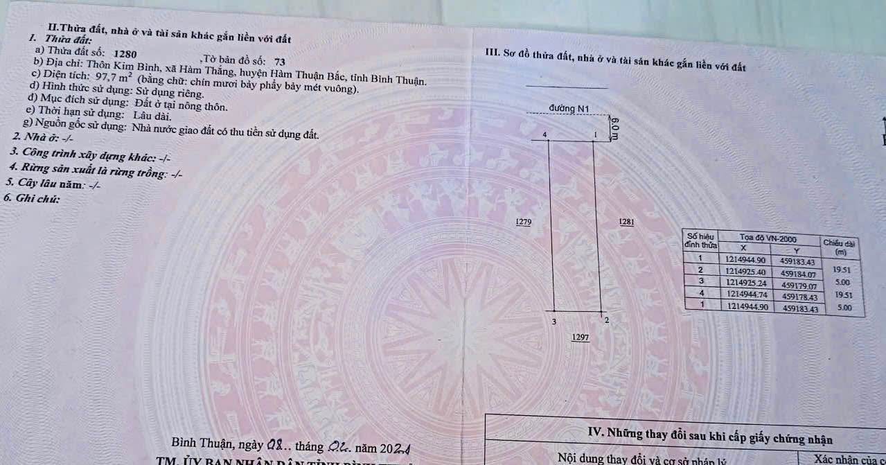 Đất ODT Phường Hàm Thắng 97.55m² giá 700 triệu - Môi trường sống lý tưởng!