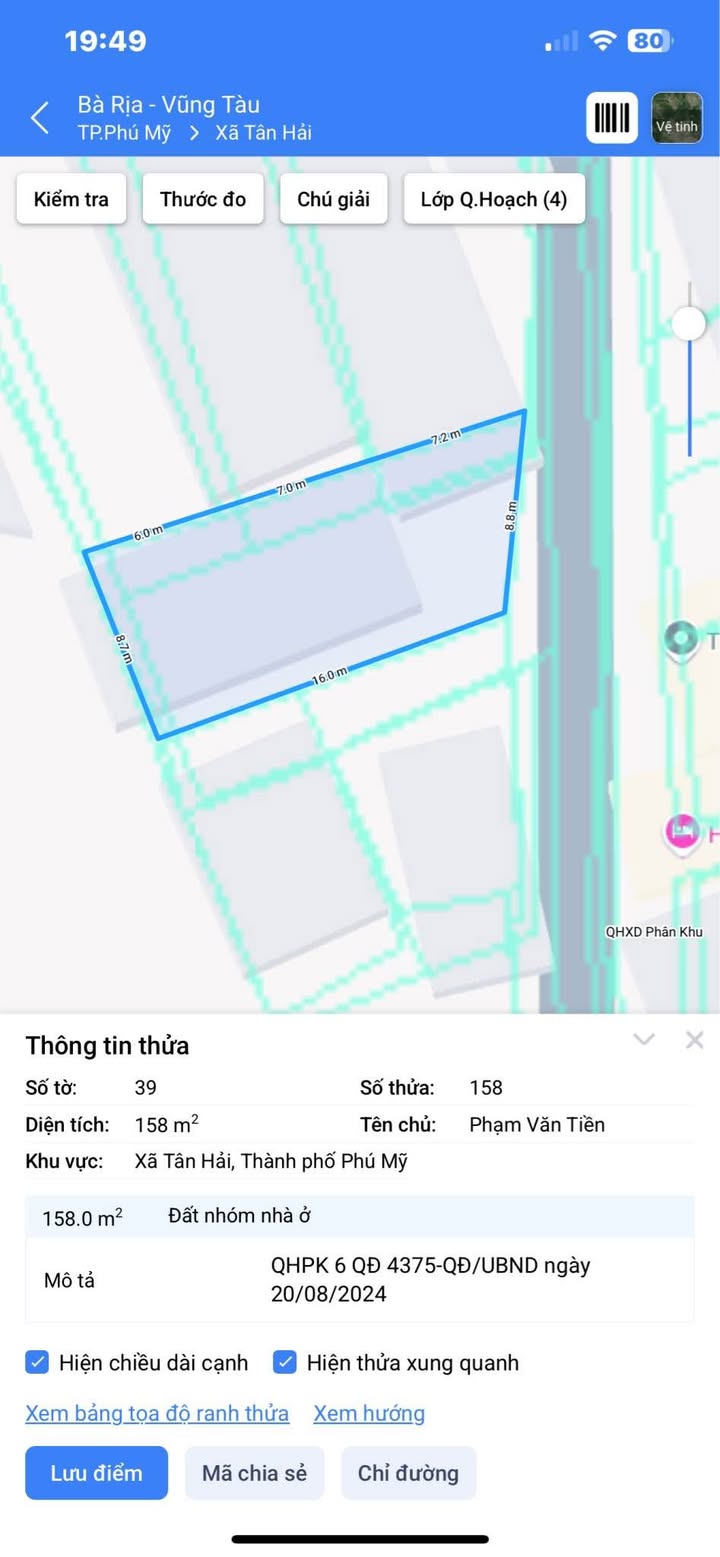 Nhà bán tại Láng Cát, Tân Hải, Phú Mỹ 186m² giá 1.xxx tỷ - Mặt tiền xe hơi