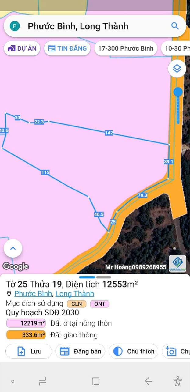 Đất nền Phước Bình Long Thành 12.553m² giá 12.553 tỷ - Cơ hội đầu tư hấp dẫn!