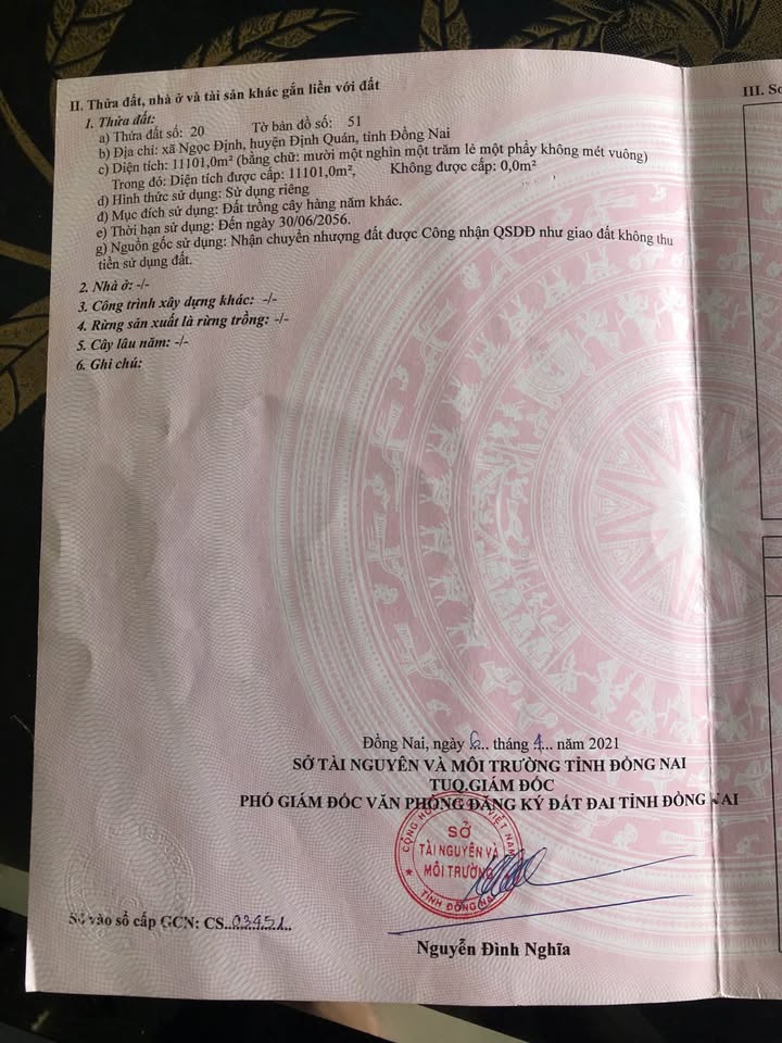 Đất nền Ngọc Định, Định Quán 11,000m² giá 2.8 tỷ - Cơ hội đầu tư hấp dẫn!