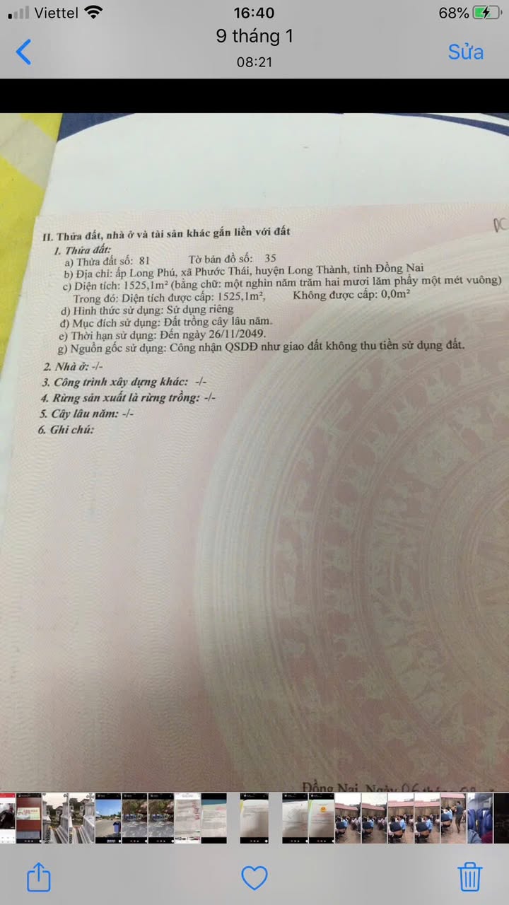 Đất nền 1525m² Ấp Long Phú, Xã Phước Thái, Long Thành - Chính chủ cần bán gấp!