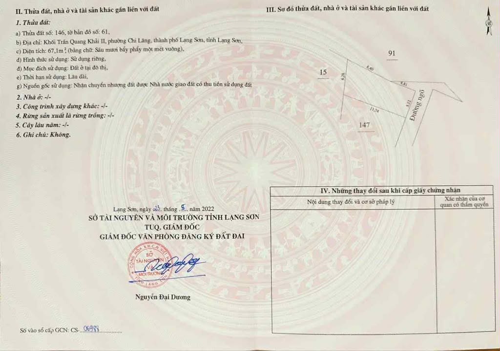 Đất nền Lương Văn Tri 67m² giá 500 triệu - Vị trí đẹp, an ninh tốt!