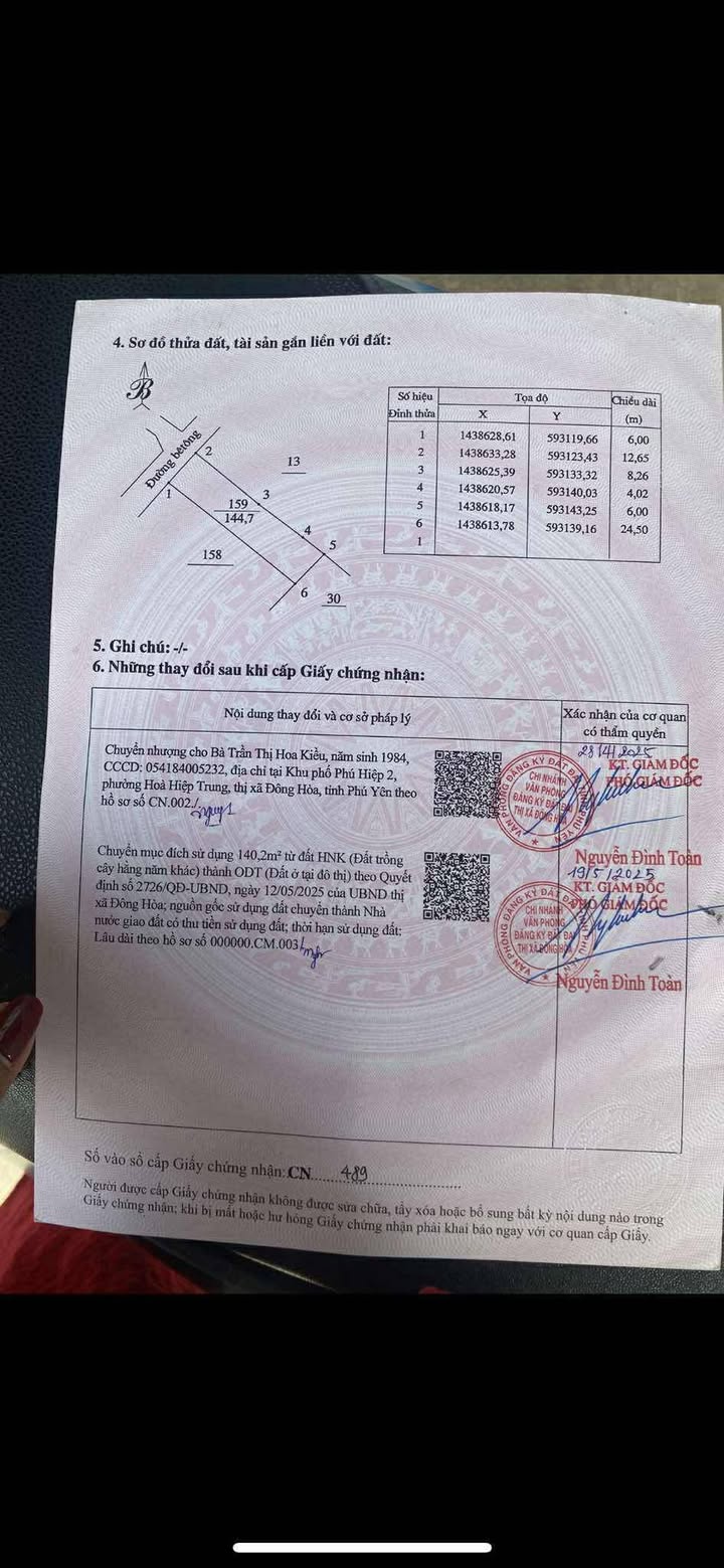 Đất thổ cư Hòa Hiệp Trung 144m² giá 8xx triệu - Vị trí thuận lợi gần KCN!