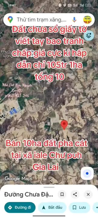 Đất cho thuê 1ha tại xã Ia Le, Chư Pưh, Gia Lai - Giá chỉ 105 triệu/tháng!