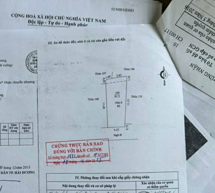 Nhà 2 tầng Ngõ 126 Nguyễn Trãi, Hải Dương 61m² giá 3.75 tỷ - Chính chủ bán gấp!