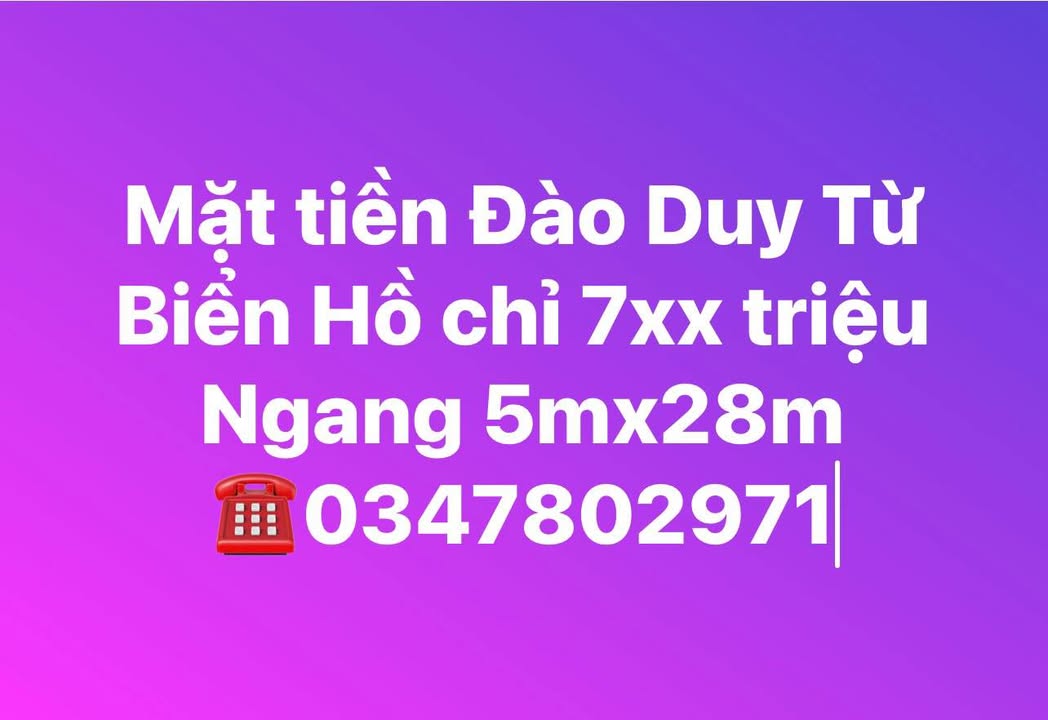 Đất nền mặt tiền Đào Duy Từ, Biển Hồ 140m² giá 770 triệu - Cơ hội đầu tư tuyệt vời!