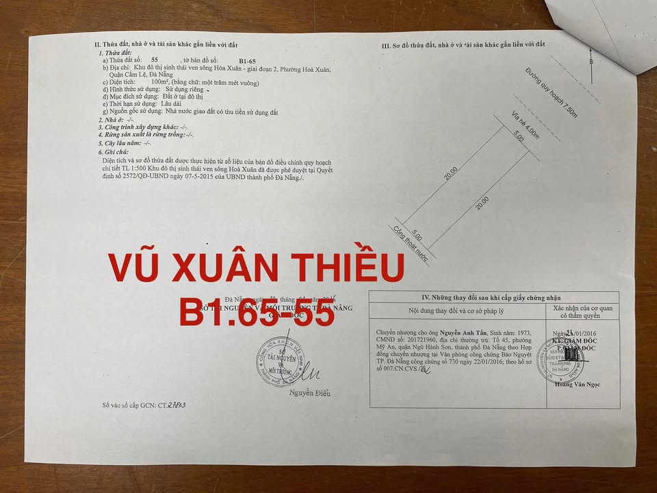 Đất nền đường Vũ Xuân Thiều, Đà Nẵng 100m² giá 6.25 tỷ - Cơ hội đầu tư tuyệt vời!