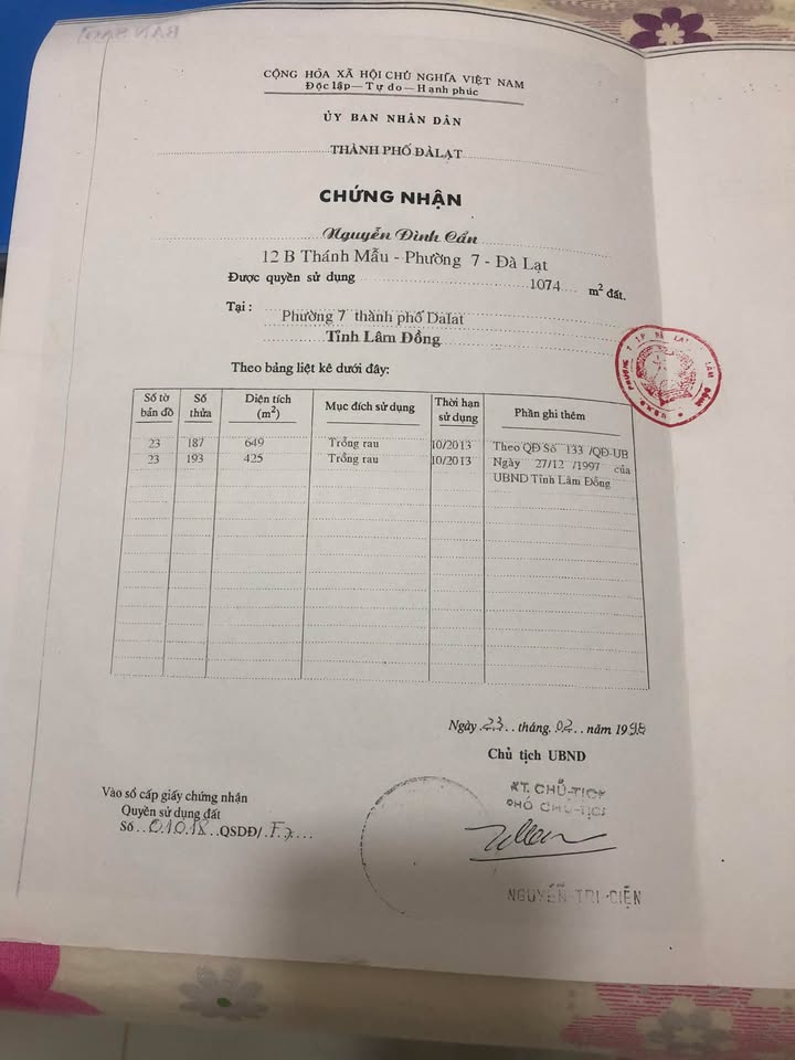 Bán đất đường Thánh Mẫu, phường 7, Đà Lạt 192m² - Vị trí đắc địa gần tiện ích!