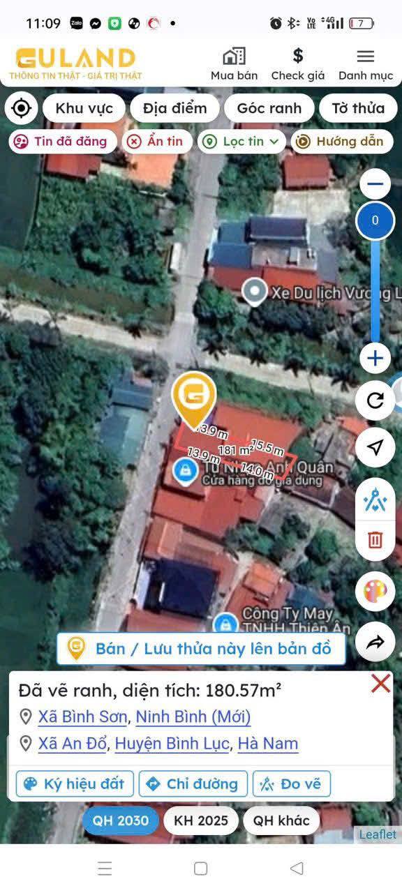 Đất kinh doanh 180m² tại thôn Mạnh Chư, Bình Lục - Giá chỉ 1.6 tỷ