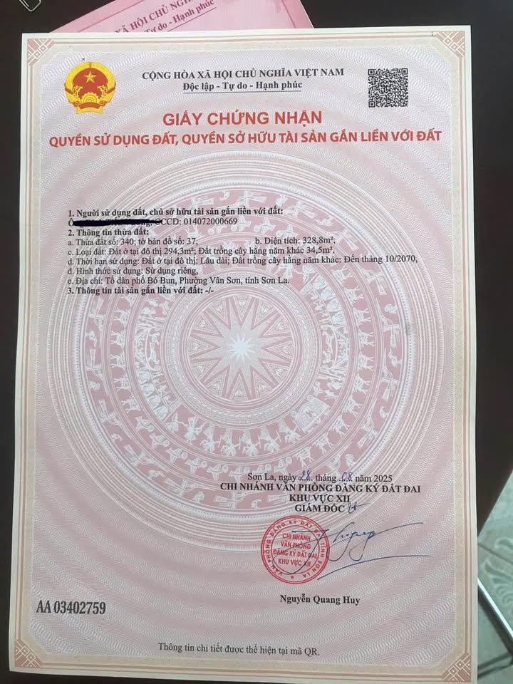 Đất nền trung tâm Mộc Châu 328m² - Tiềm năng đầu tư vượt trội!