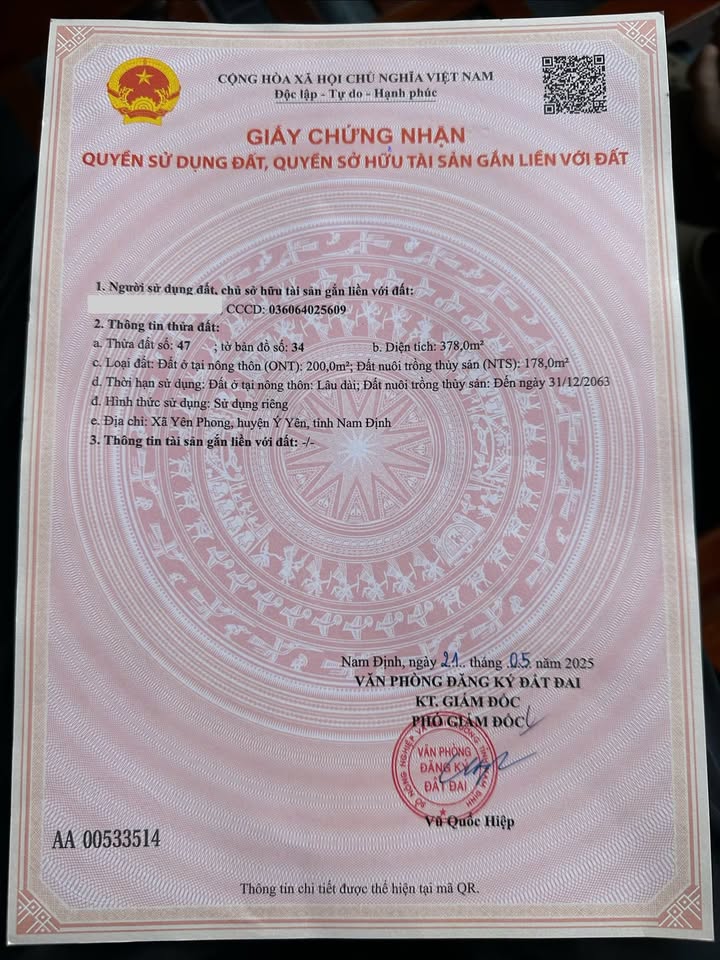 Đất nền Yên Phong - Ý Yên 378m² - Đầu tư sinh lời cao!