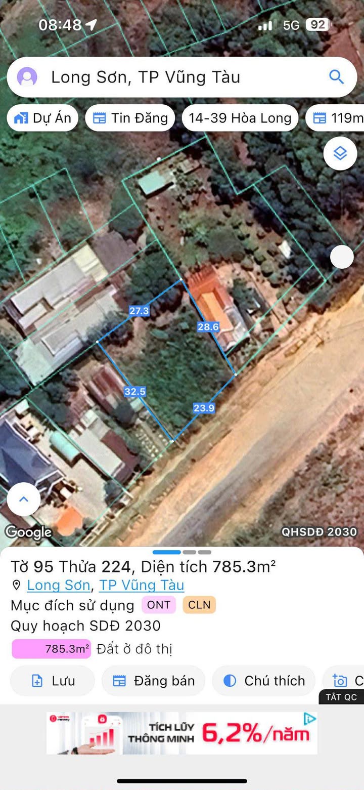 Đất nền Long Sơn Vũng Tàu 800m² giá 10.4 tỷ - Đầu tư sinh lời ngay!