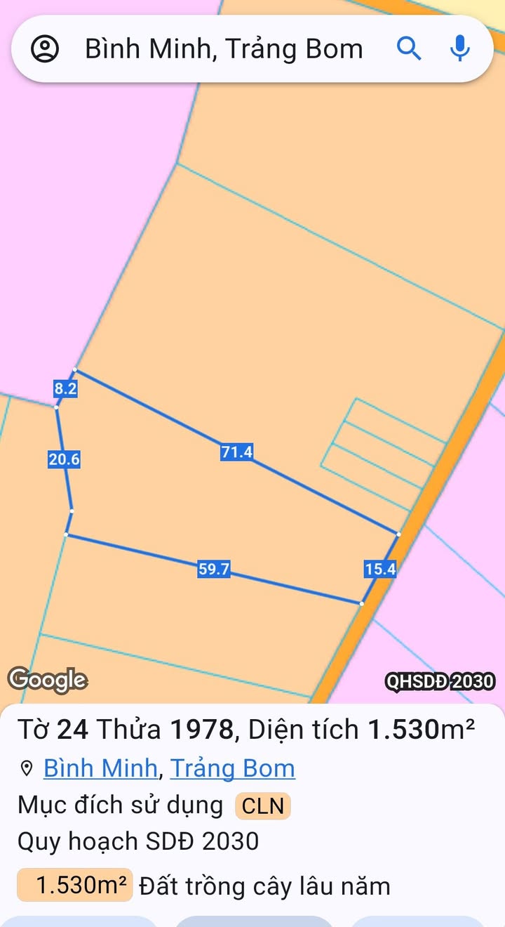 Đất nền 1500m² Bình Minh, Trảng Bom - Vị trí đẹp, giá thỏa thuận!