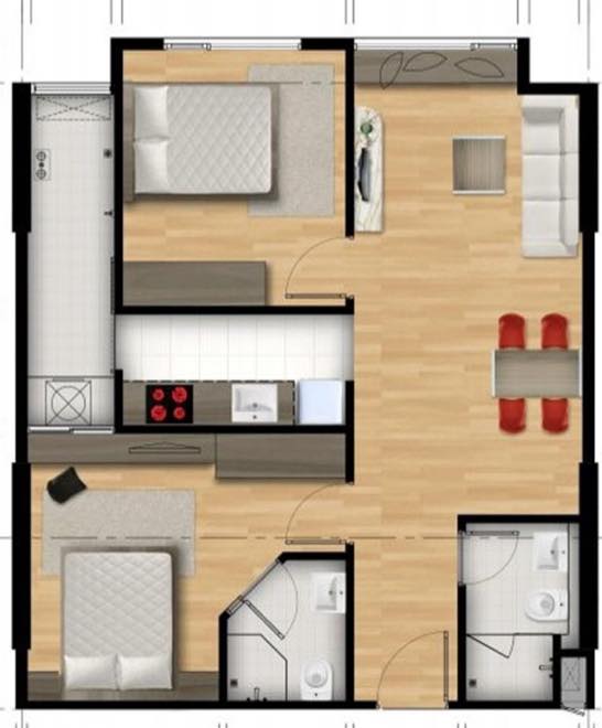 Căn hộ 2 phòng ngủ Thủ Đức 80m² giá 8 triệu - Nhà trống, sẵn sàng vào ở ngay!