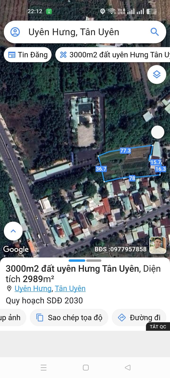 Đất nền phường Uyên Hưng, Tân Uyên 3000m² giá 13 tỷ - Gần chợ Tân Uyên!
