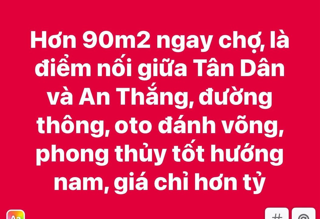 Đất nền An Thắng, An Lão 100m² giá 1 tỷ - Cơ hội đầu tư vàng!