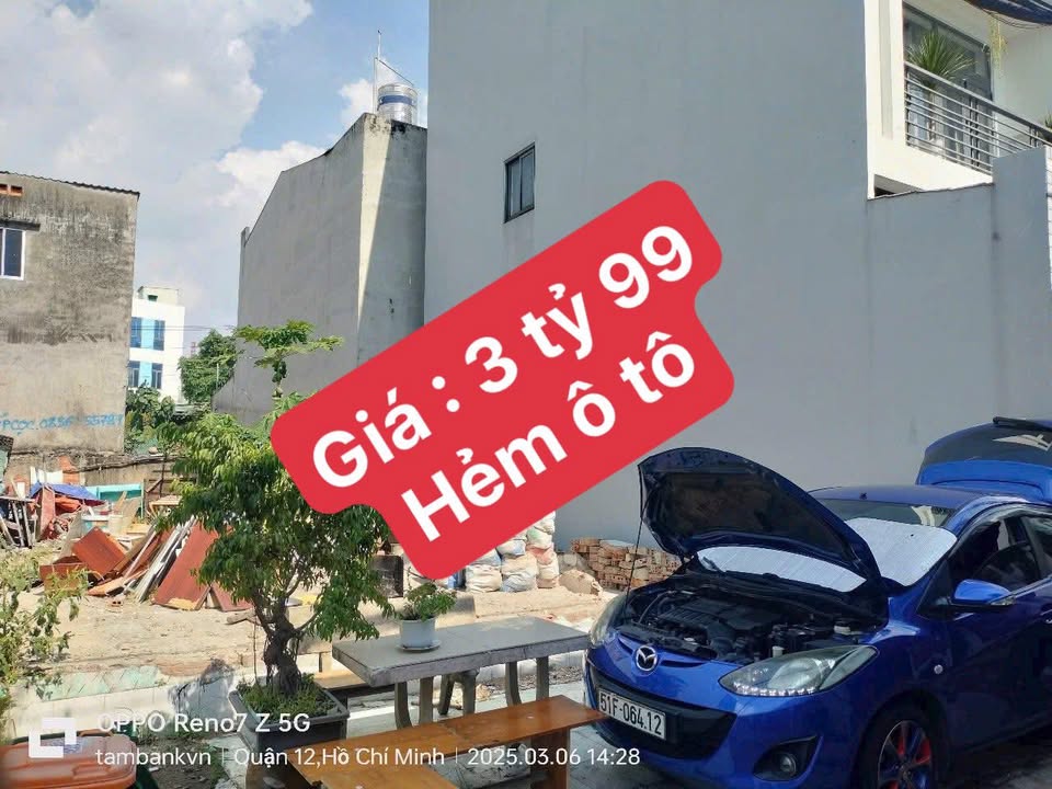 Đất hẻm ô tô Vườn Lài, Quận 12, 51m² giá 3.99 tỷ - Sổ đỏ chính chủ!
