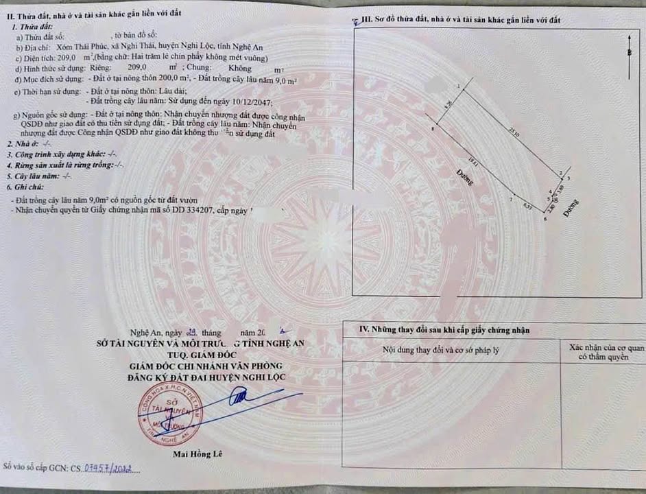 Đất 2 mặt tiền Xóm Thái Phúc, Nghi Thái 209m² giá 3.68 tỷ - Cơ hội đầu tư tuyệt vời!