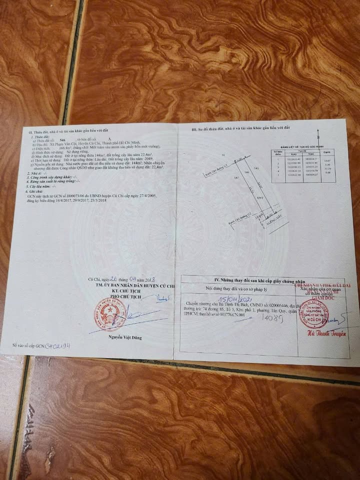 Đất thổ cư Củ Chi 166m² giá 2.05 tỷ - Phù hợp xây dựng nhà ở lâu dài!