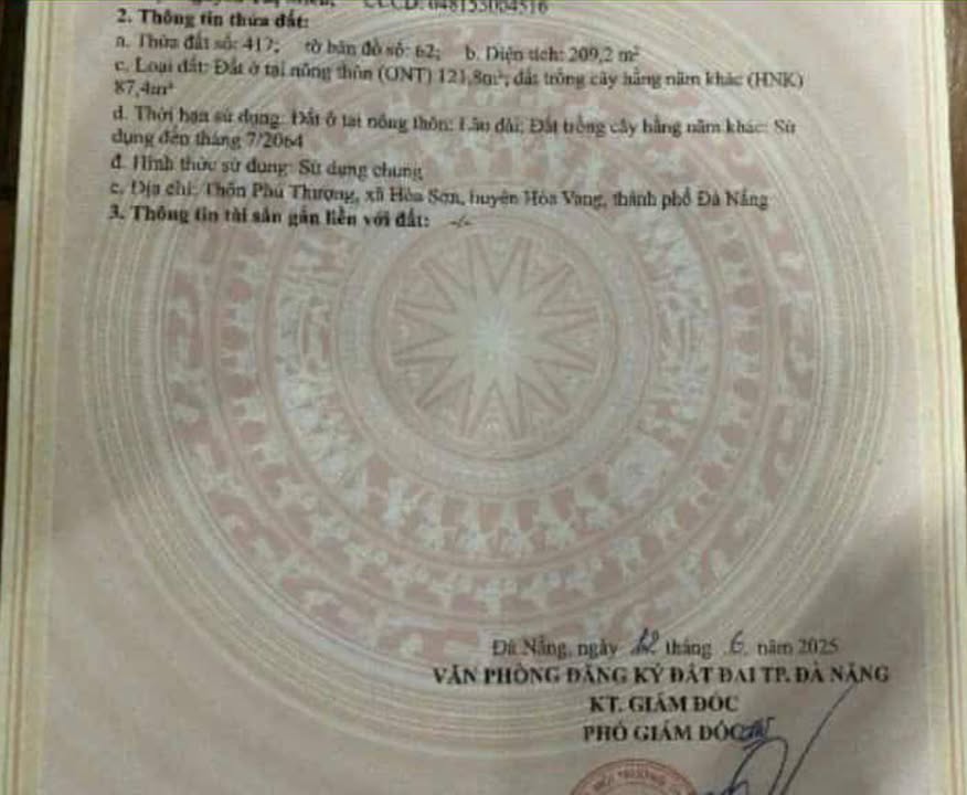 Đất ở Hòa Khánh, Liên Chiểu, Đà Nẵng 200m² giá chỉ 1.35 tỷ - Đầu tư sinh lời ngay!