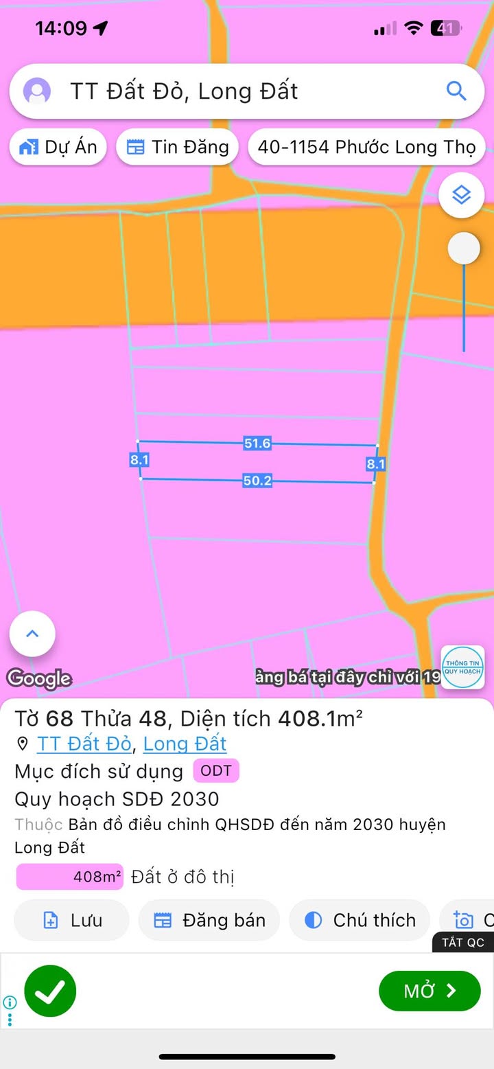 Đất nền Đất Đỏ 448m² giá 1.7 tỷ - Đầu tư sinh lời ngay!