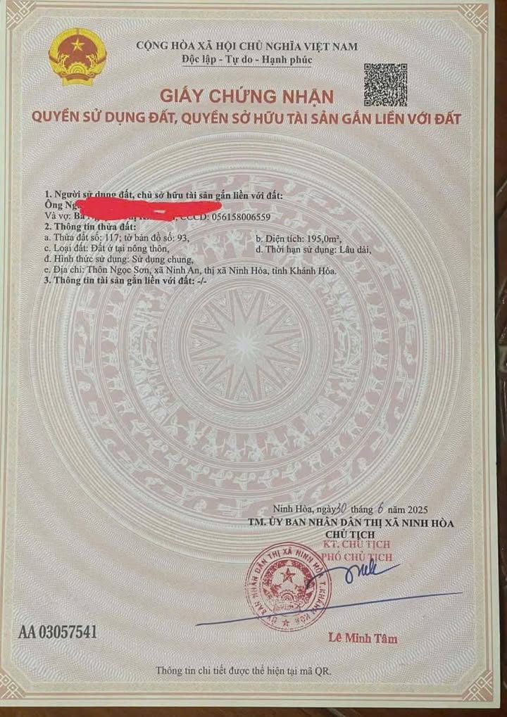 Lô đất tái định cư Ngọc Sơn, Vạn Ninh 194m² giá 1.6 tỷ - Cơ hội đầu tư sinh lời!