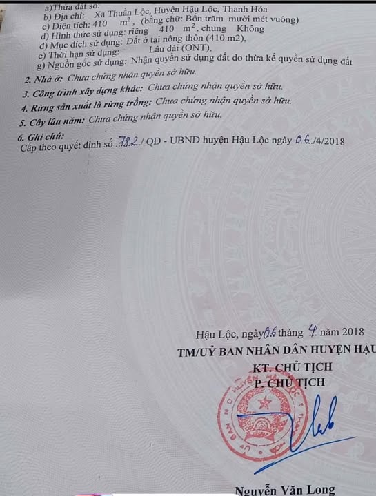 Đất thổ cư 410m² đường ô tô tải, giá chỉ 5xx triệu - Cơ hội đầu tư tại Hậu Lộc!