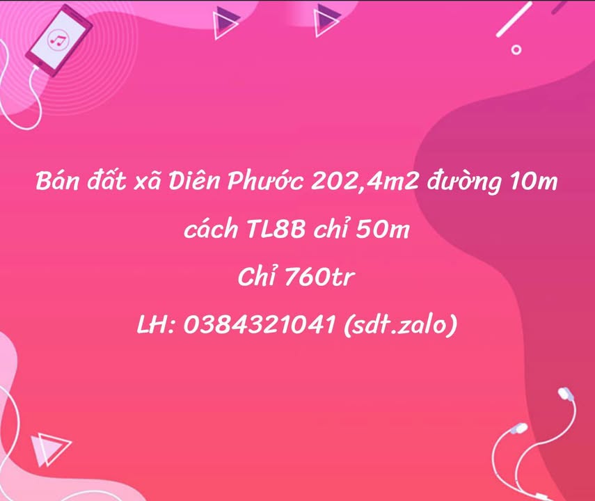 Đất nền Diên Phước 202m² giá 760 triệu - Đường 10m hướng đi thuận lợi!