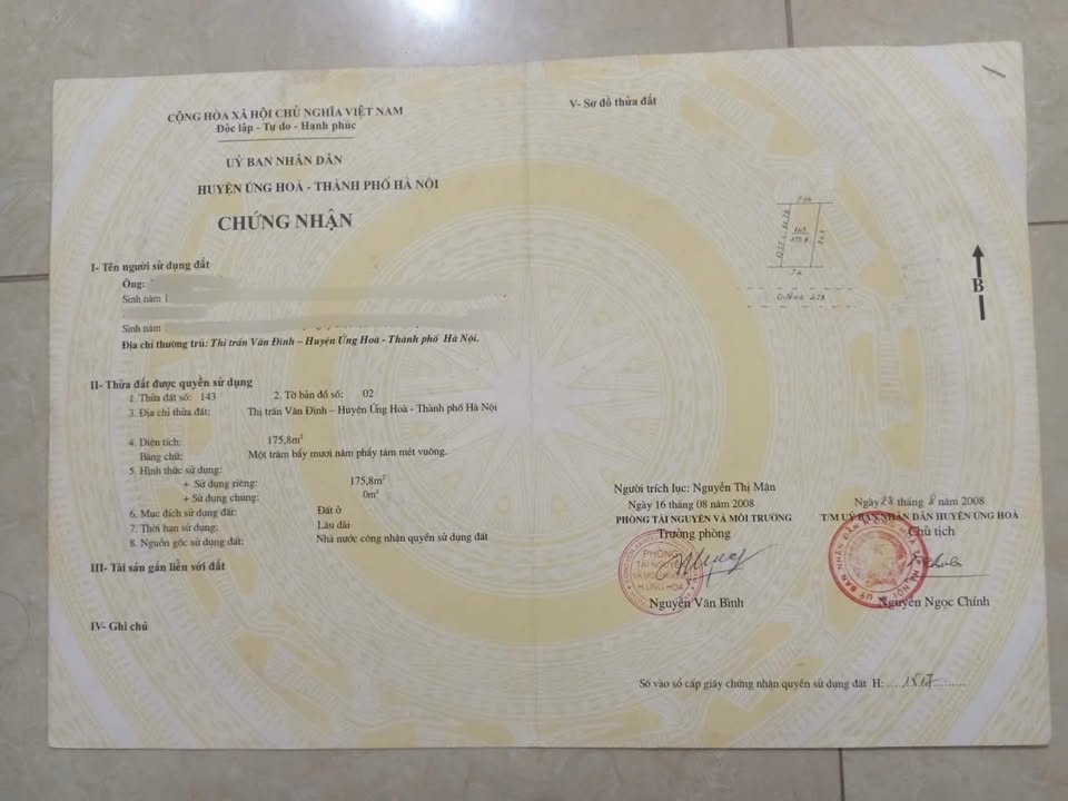 Bán đất tặng nhà 2 tầng tại thị trấn Vân Đình - Diện tích 175m², giá 7 tỷ - Mặt tiền đường Nguyễn Thượng Hiền kinh doanh sầm uất!