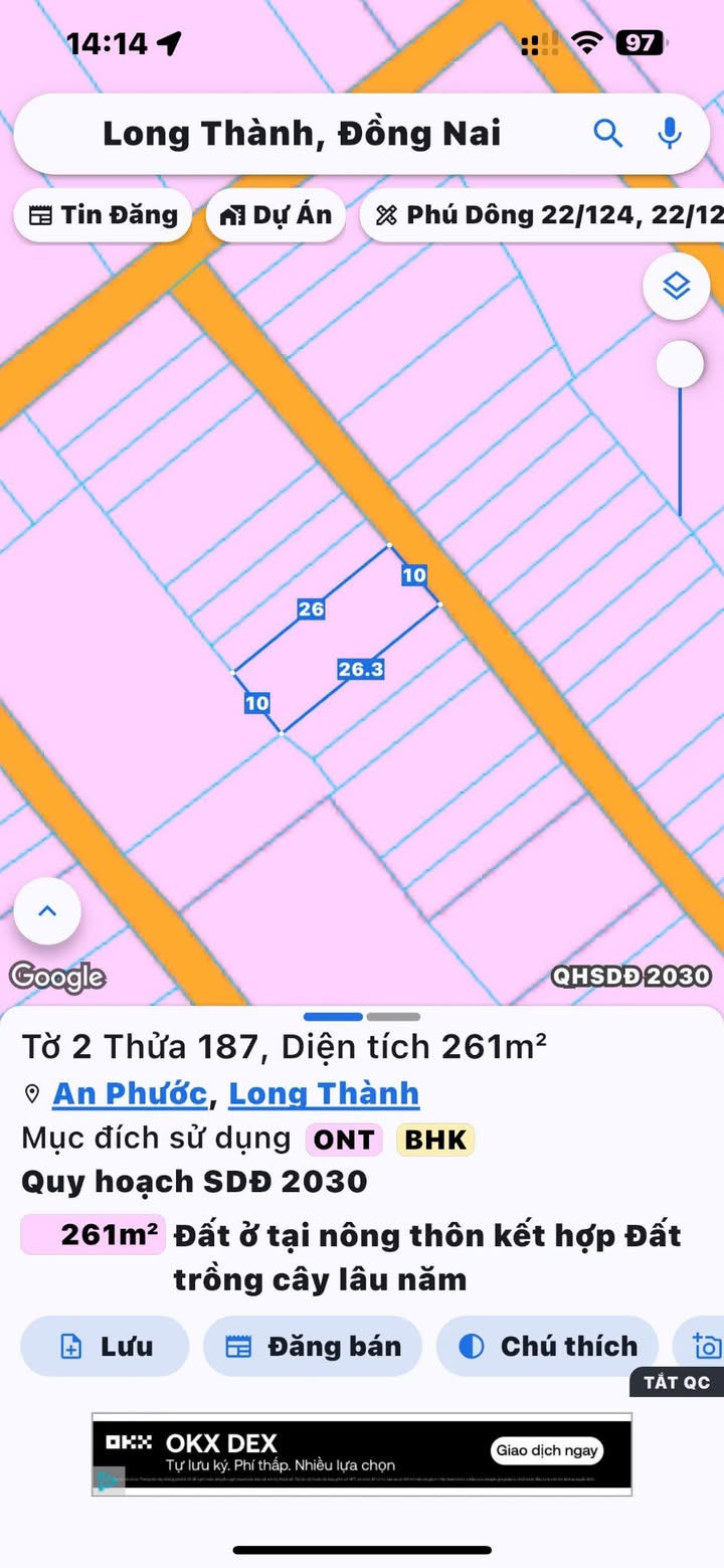 Đất nền ấp 8 An Phước, Long Thành 260m² giá thỏa thuận - Cơ hội đầu tư hấp dẫn!