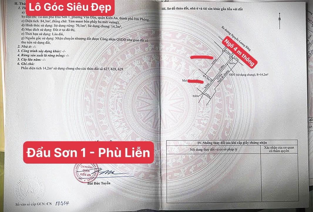 Đất nền đẹp tại đường Nguyễn Lương Bằng, Hải Phòng 70m² giá 1.9 tỷ - Tiềm năng lớn!