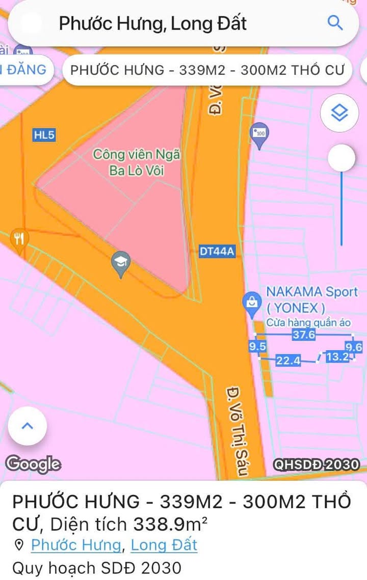 Đất nền Phước Hưng - Bà Rịa - Vũng Tàu 339m² giá 11 tỷ - Kinh doanh sầm uất!