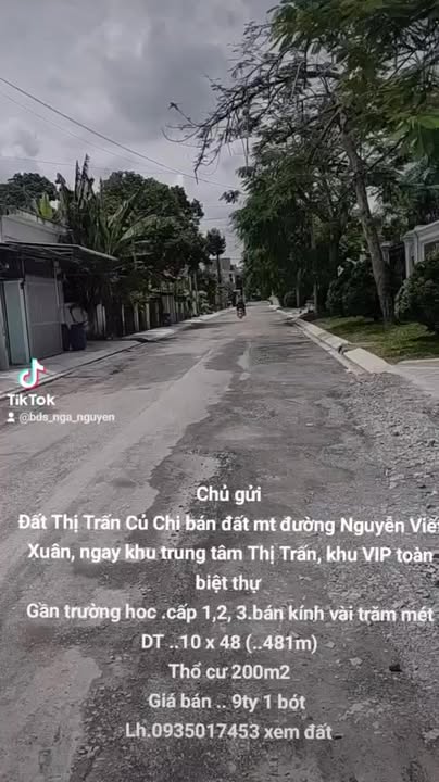 Đất Thổ cư mặt tiền đường Nguyễn Viết Xuân, Thị trấn Củ Chi 481m² - Đầu tư sinh lời hấp dẫn!