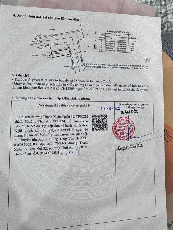Đất thổ cư Thạnh Xuân 52, Q12, 52m² giá 3.2 tỷ - Cơ hội đầu tư hấp dẫn!