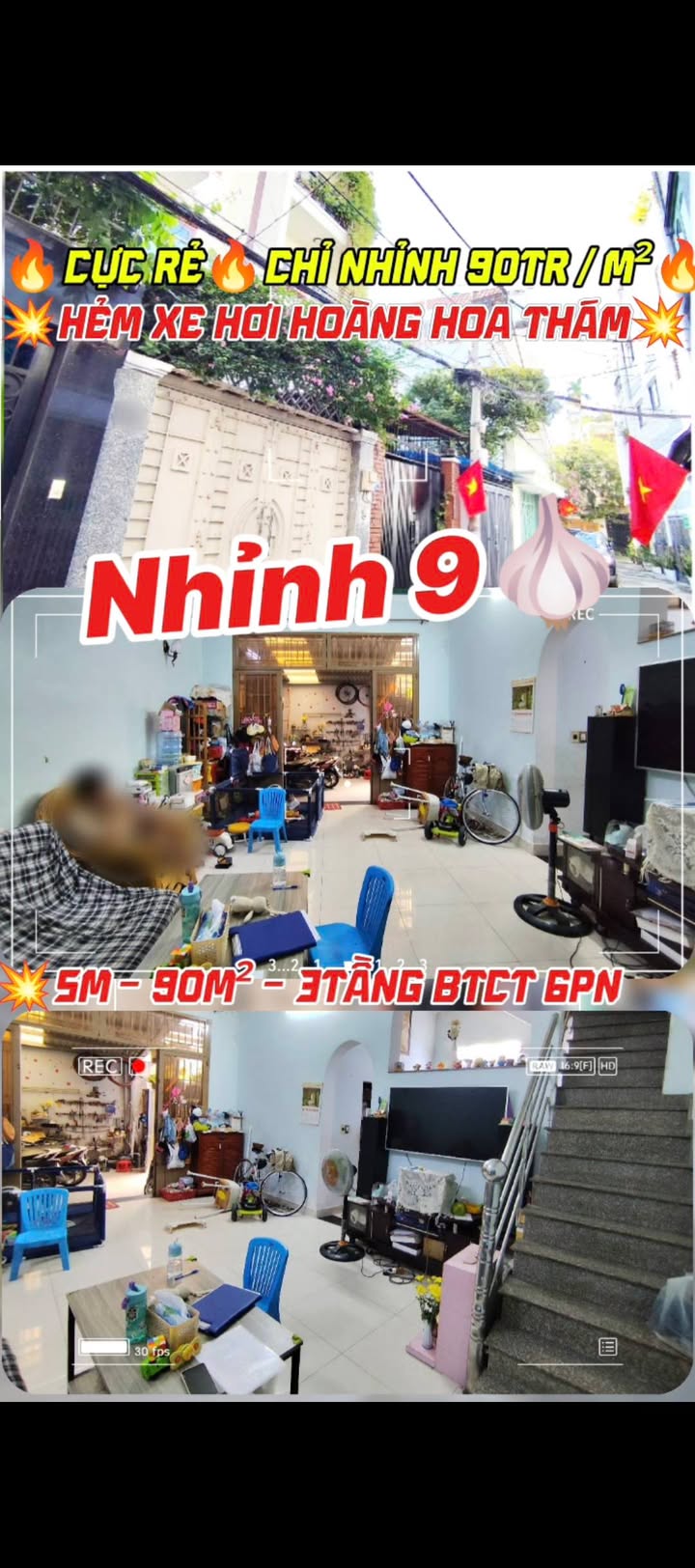 Nhà phố Hẻm Ô tô Hoàng Hoa Thám, Bình Thạnh 90m² giá 9 tỷ - Vị trí đắc địa, an ninh tuyệt đối!