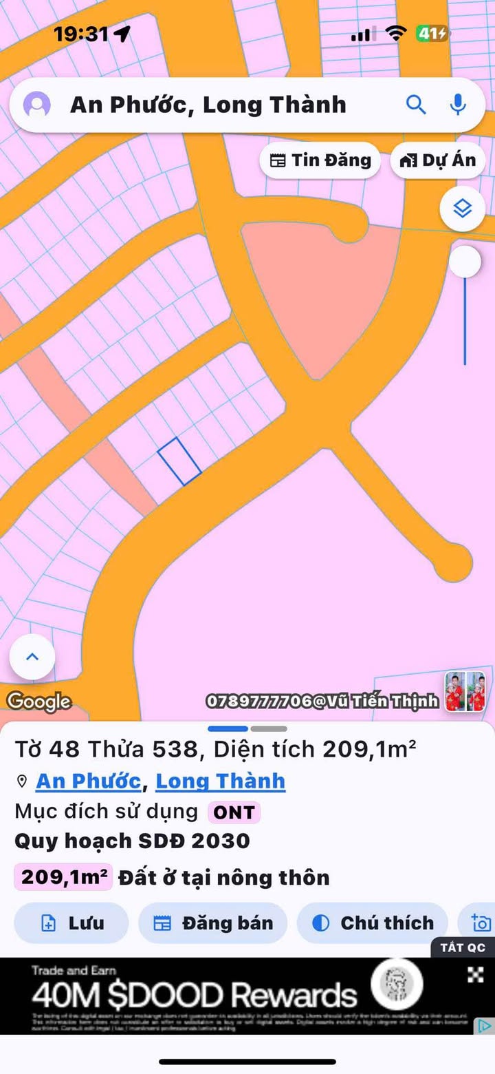 Đất thổ cư 200m² mặt tiền Thung Lũng Xanh An Phước - Giá chỉ 3.28 tỷ, nở hậu 11m!