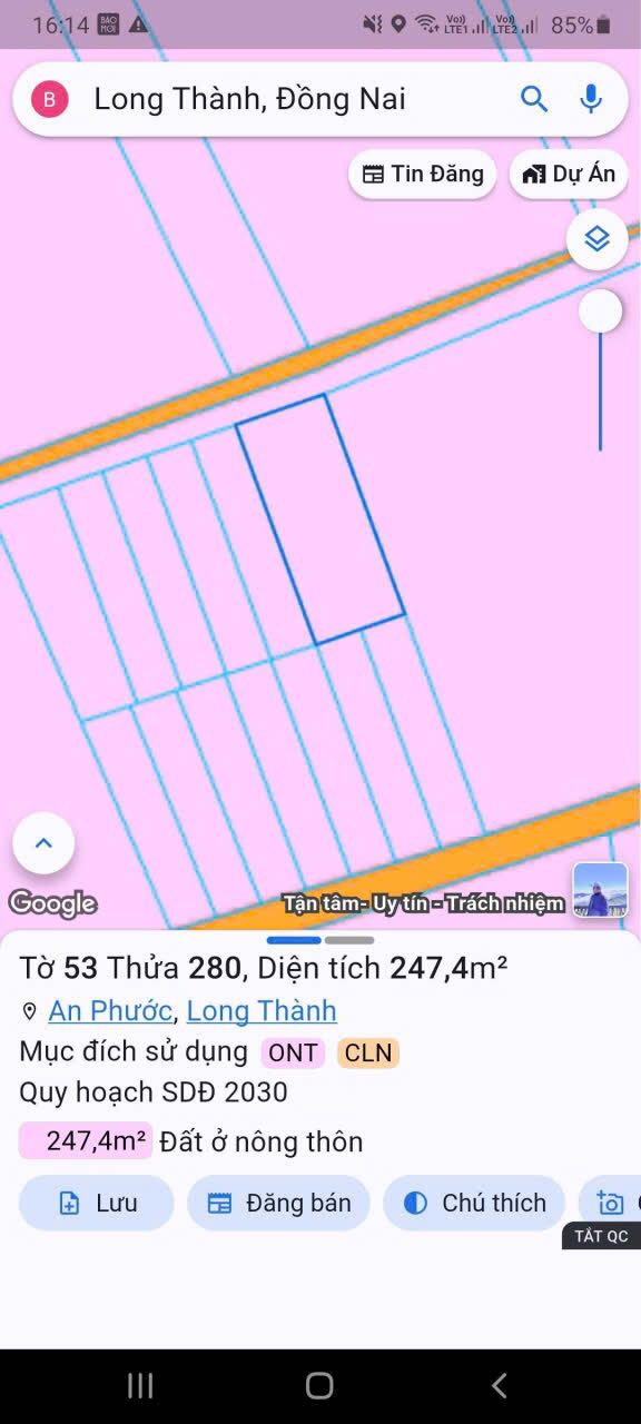 Đất thổ cư An Phước Long Thành 270m² giá 2 tỷ - Sổ đỏ chính chủ