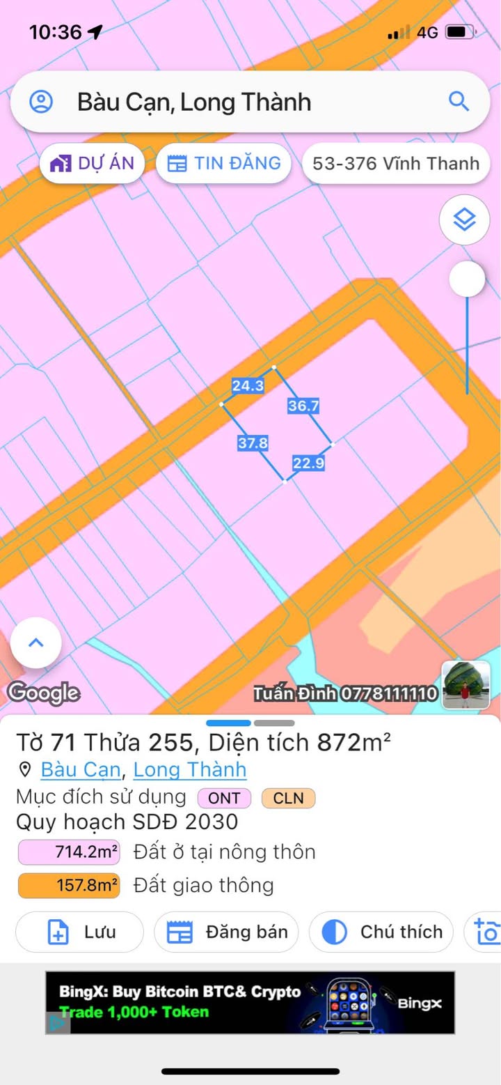 Đất nền Long Phước 872m² giá 3 tỷ - Sổ đỏ chính chủ, đầu tư sinh lời!