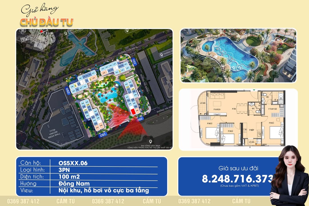 Căn hộ 3PN The Opus One Thủ Đức 100m² - View trực diện công viên 36ha