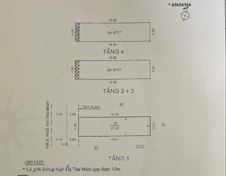 Nhà mặt tiền Ngô Thị Thu Minh Tân Bình 64m² - Chính chủ cần bán gấp!