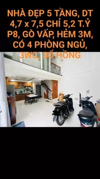 Nhà 5 tầng Đường số 19, Gò Vấp 36m² giá 5.2 tỷ - Nở hậu phát tài lộc!